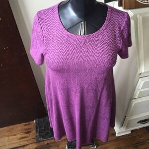 Lularoe Carly purple chevron XXS swing hi-low dress